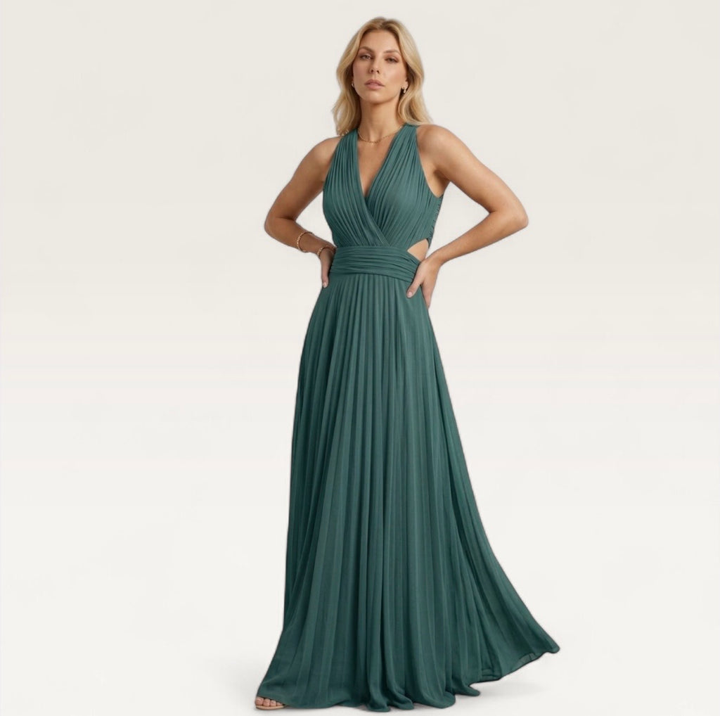 Celeste Cutout Pleated Gown
