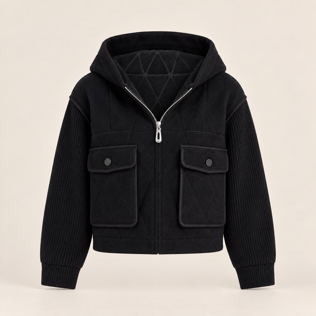 Hooded Jacket With Flap Pockets