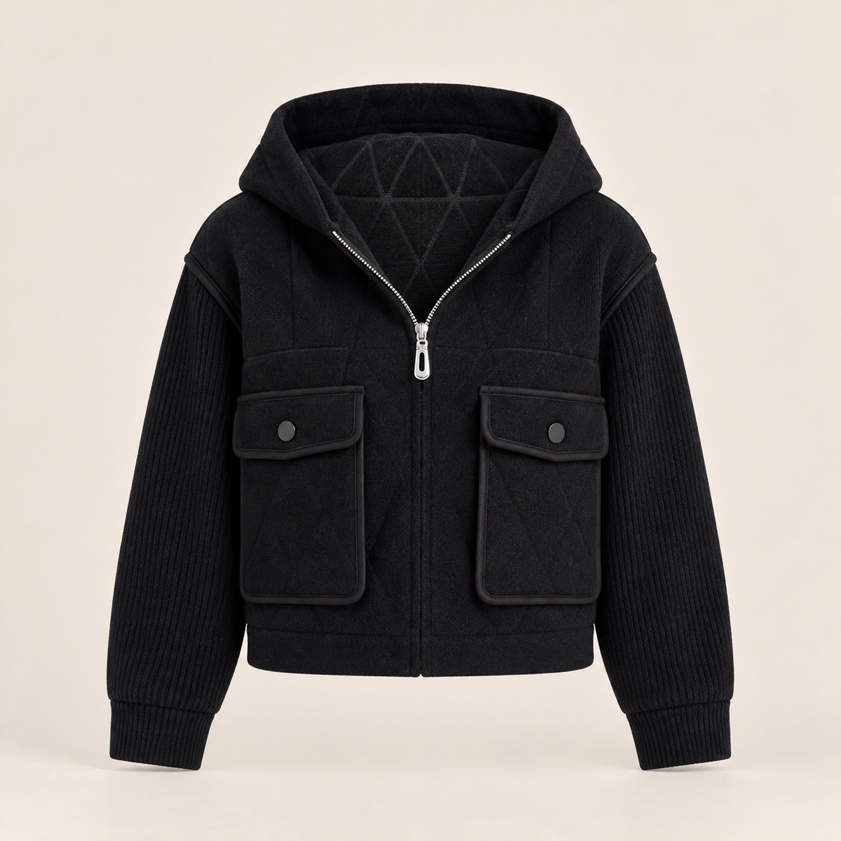 Hooded Jacket With Flap Pockets