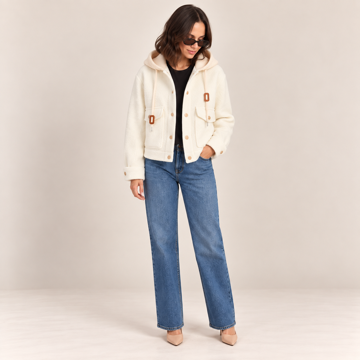 Hooded Zip-Up Utility Jacket