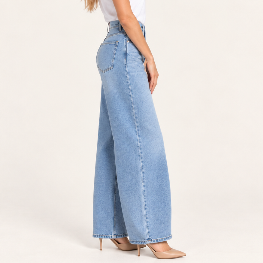 Light Wash High-Waist Jeans