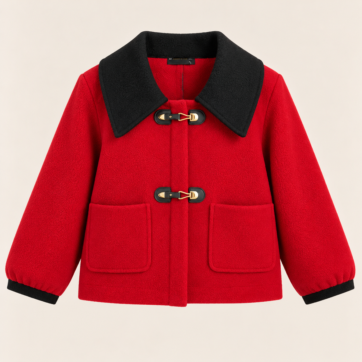 Contrast Collar Toggle Jacket