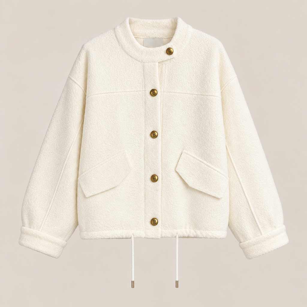 Gold Button Boxy Jacket
