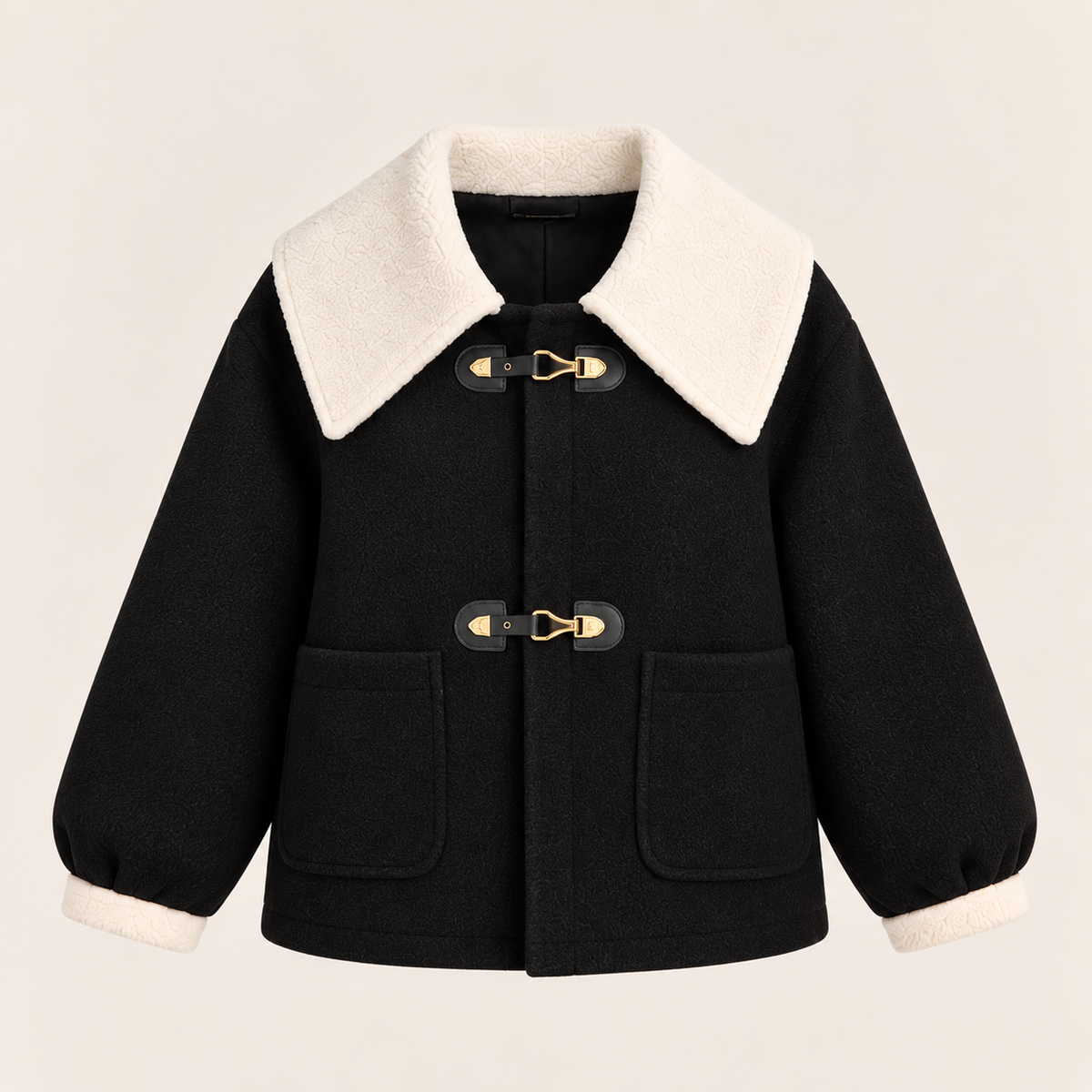 Contrast Collar Toggle Jacket