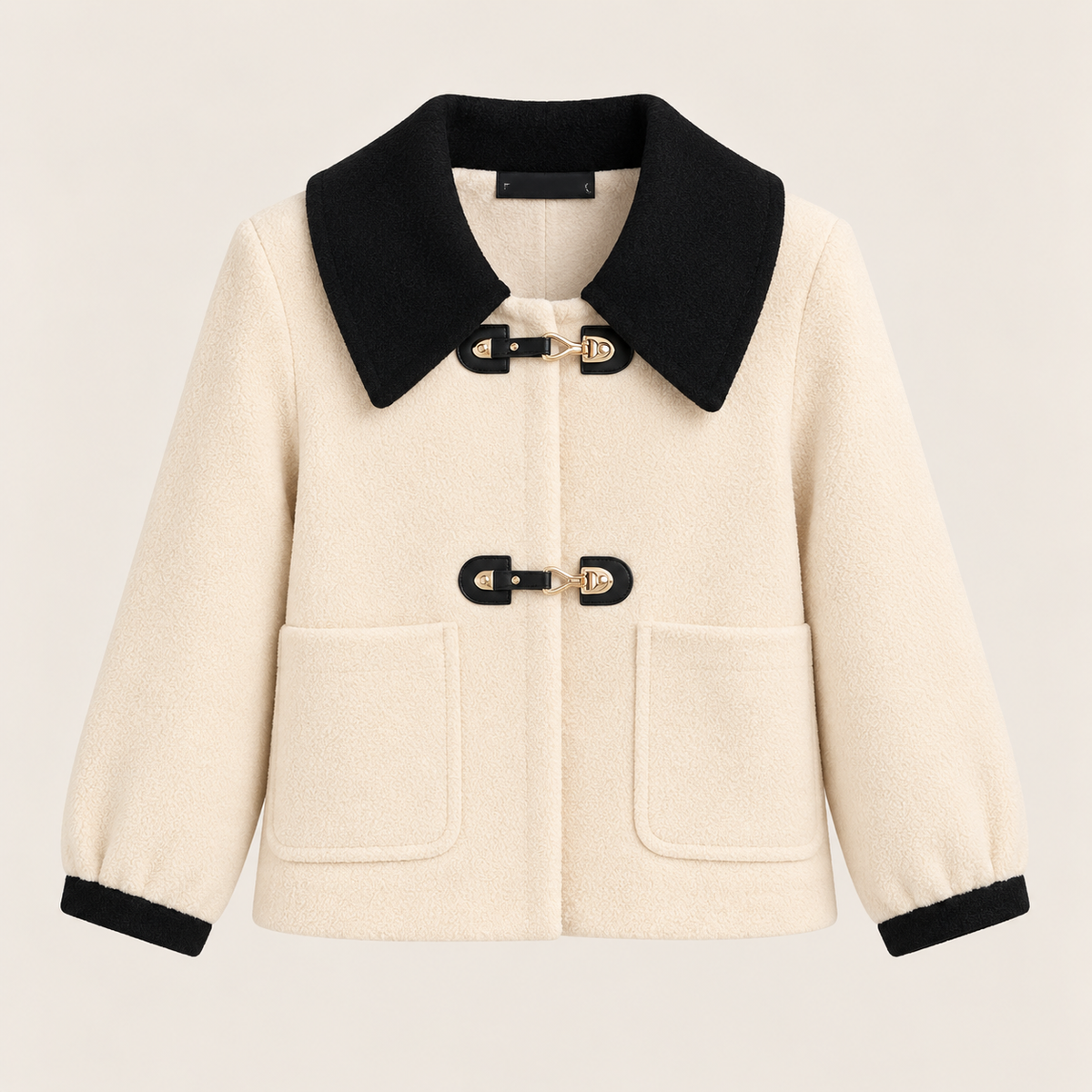 Contrast Collar Toggle Jacket