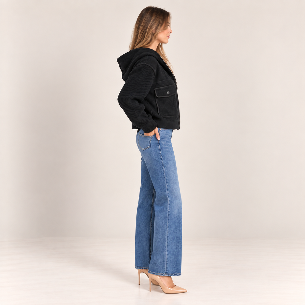 Hooded Jacket With Flap Pockets
