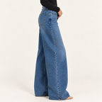 Mid-Blue Extra Wide-Leg Jeans