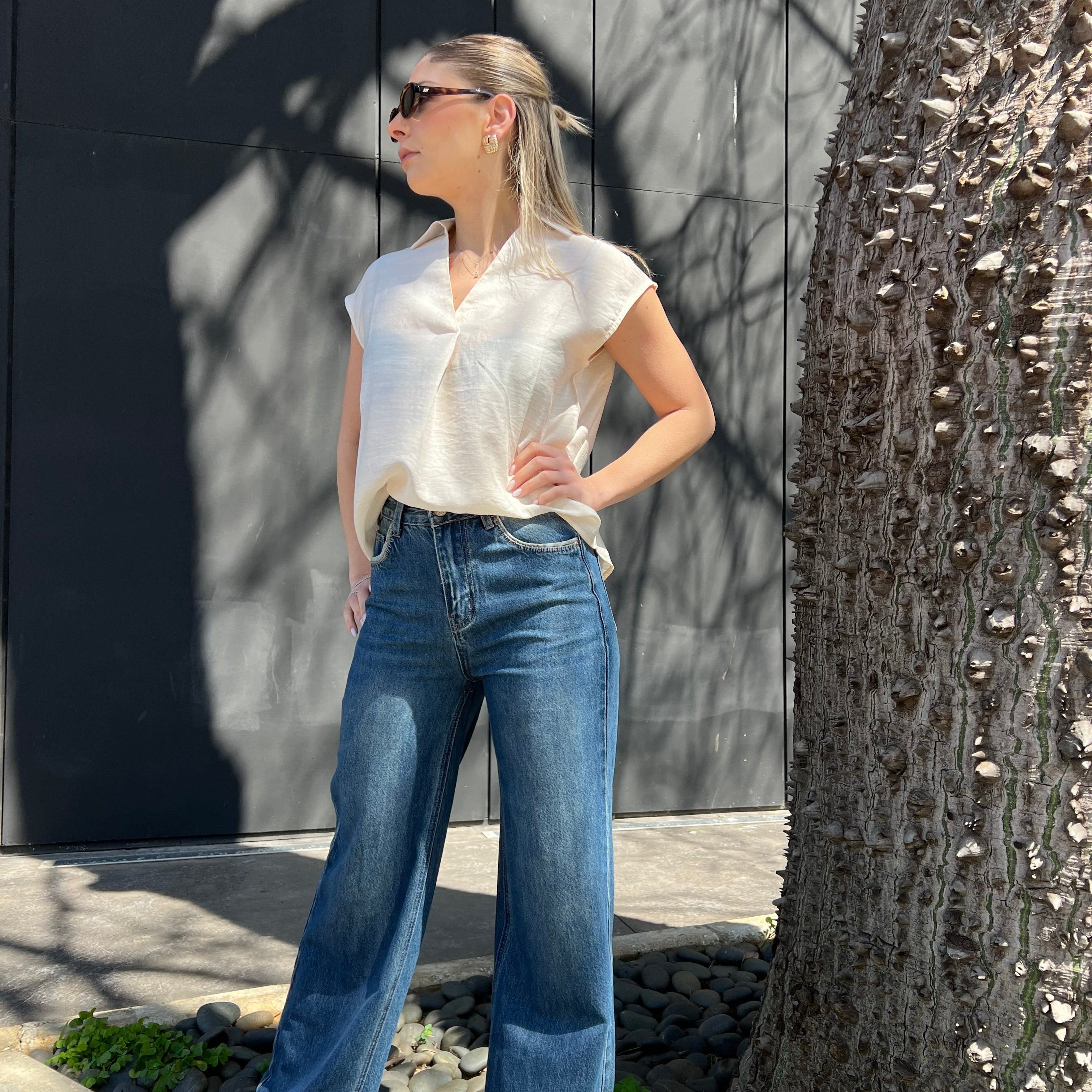 Sleeveless v-neck shirt