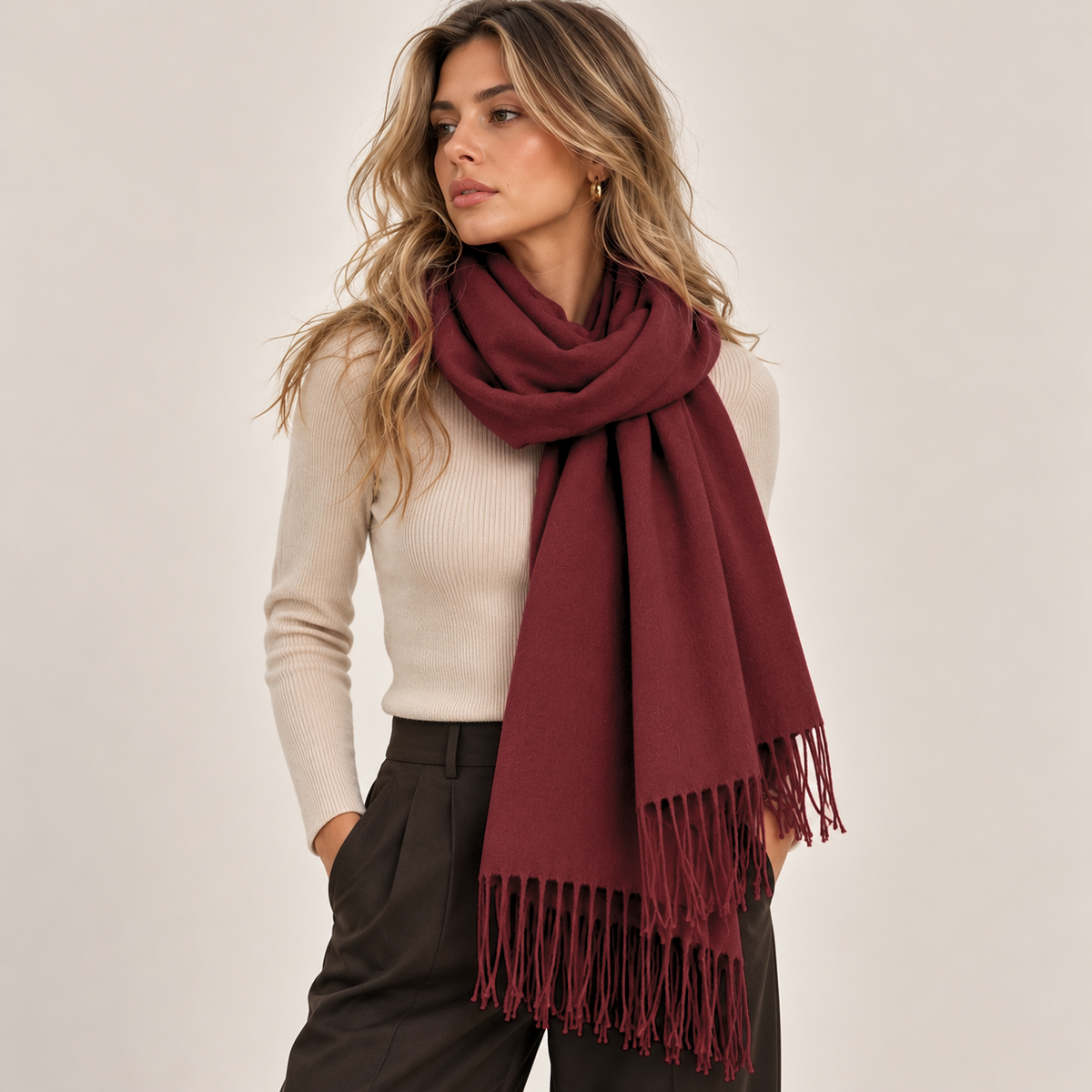 Classic Fringed Winter Scarf