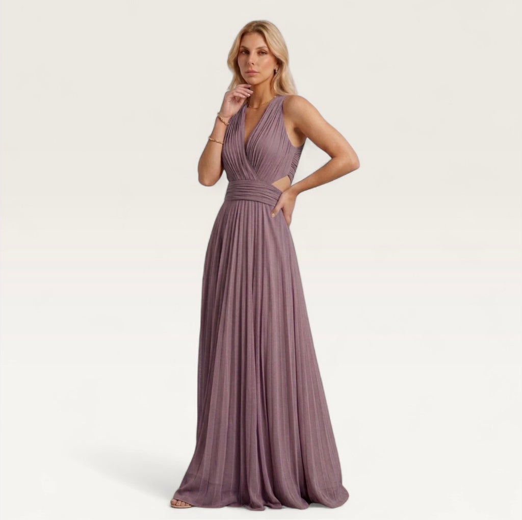 Celeste Cutout Pleated Gown