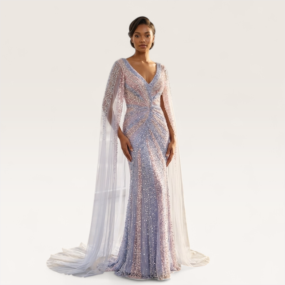 Crystal Cape Gown