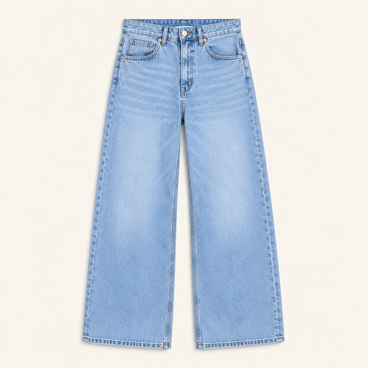 Light Wash High-Waist Jeans