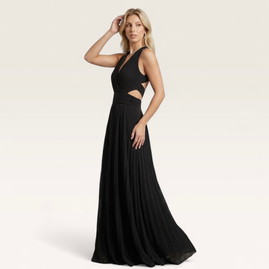 Celeste Cutout Pleated Gown