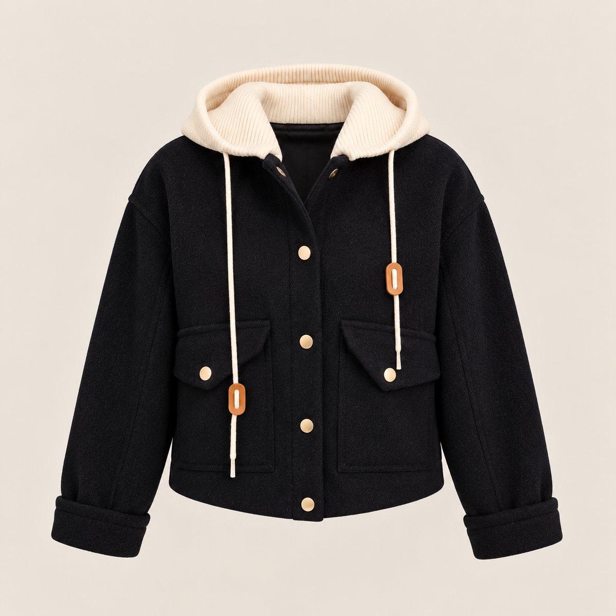 Hooded Zip-Up Utility Jacket