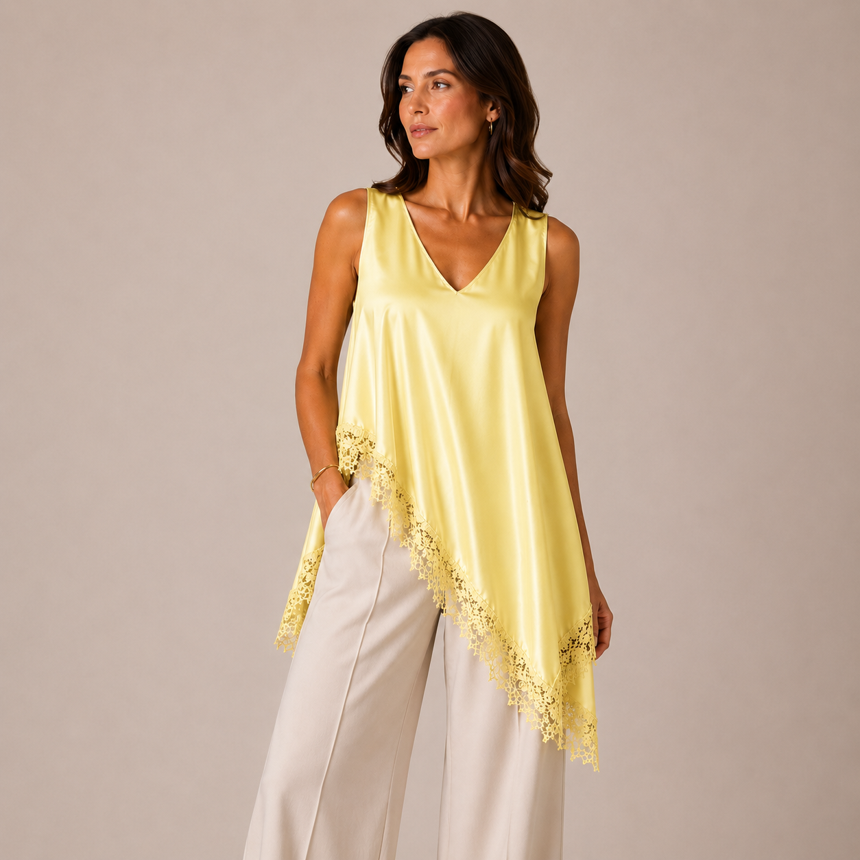 Luna Lace Asymmetric Top