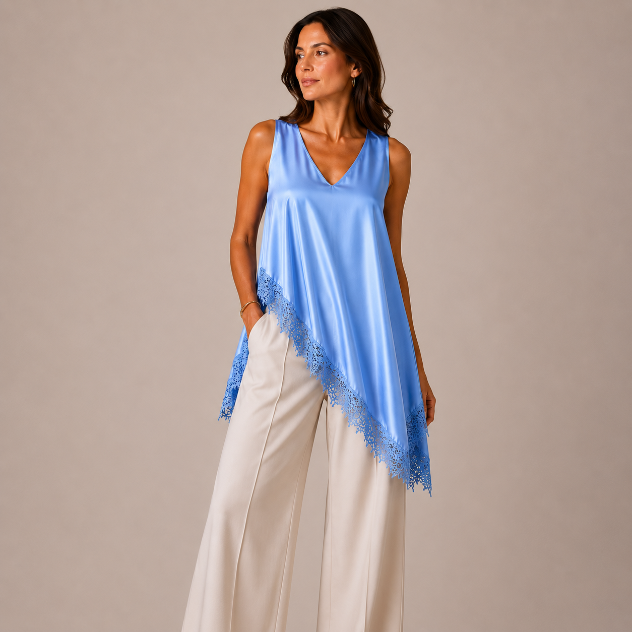Luna Lace Asymmetric Top