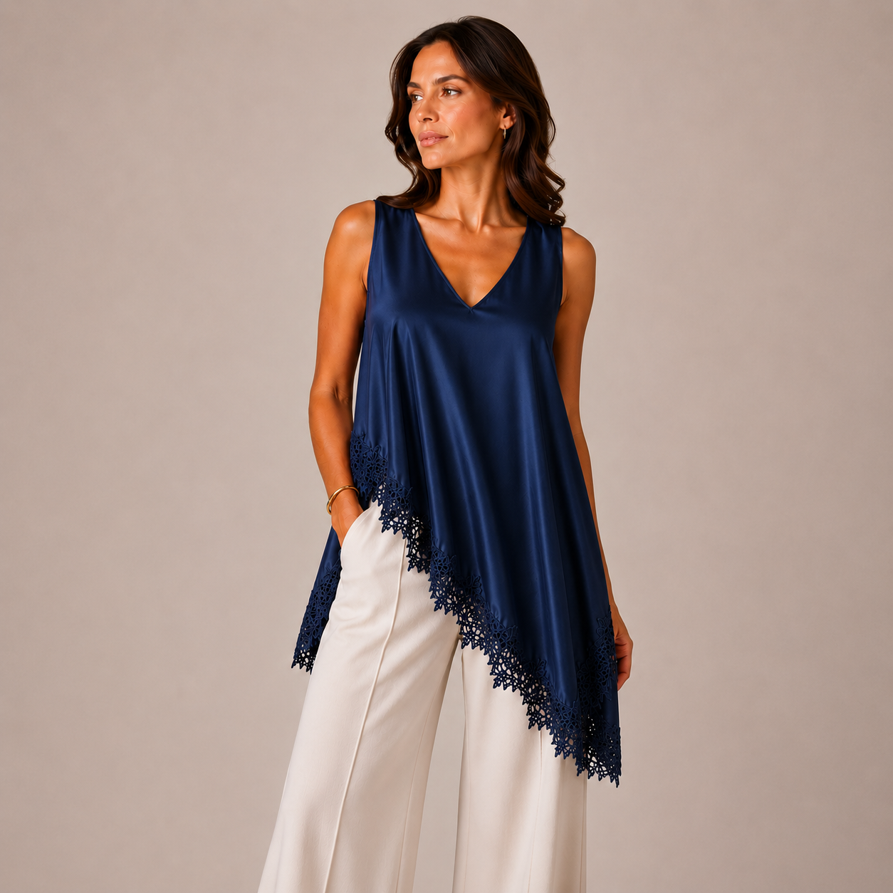 Luna Lace Asymmetric Top
