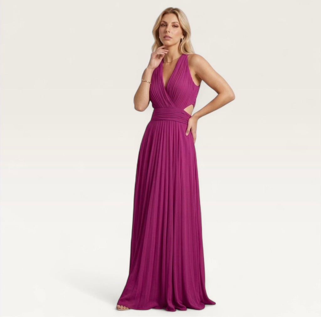 Celeste Cutout Pleated Gown