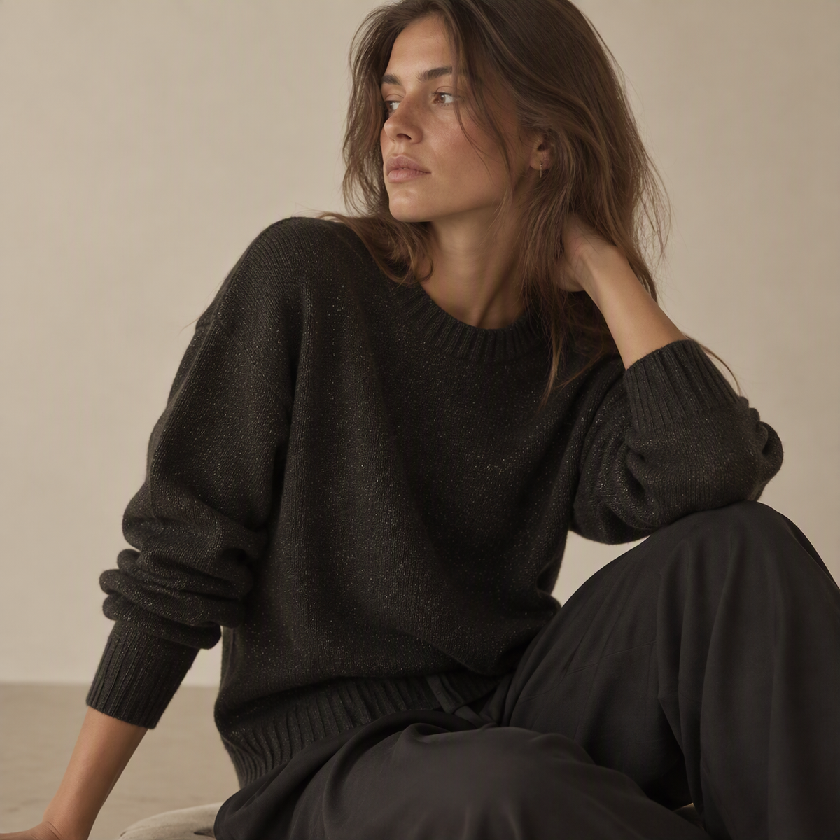 Sparkle Knit Crew Neck Sweater