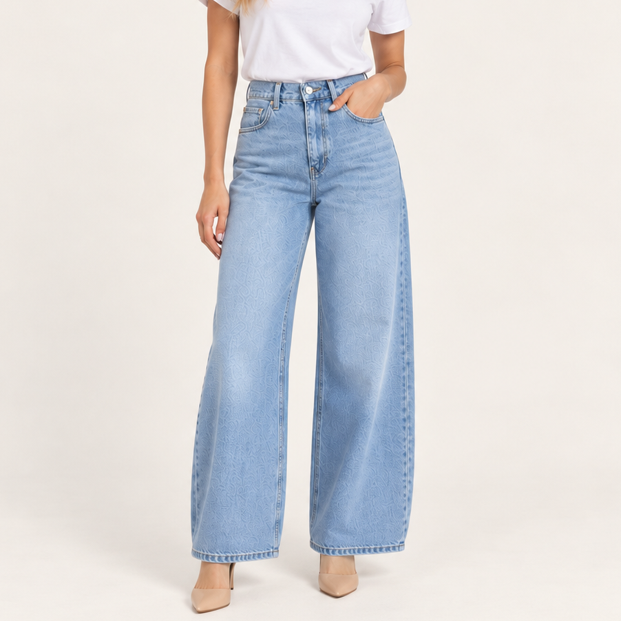 Light Wash High-Waist Jeans