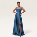 Luna Satin Slit Gown