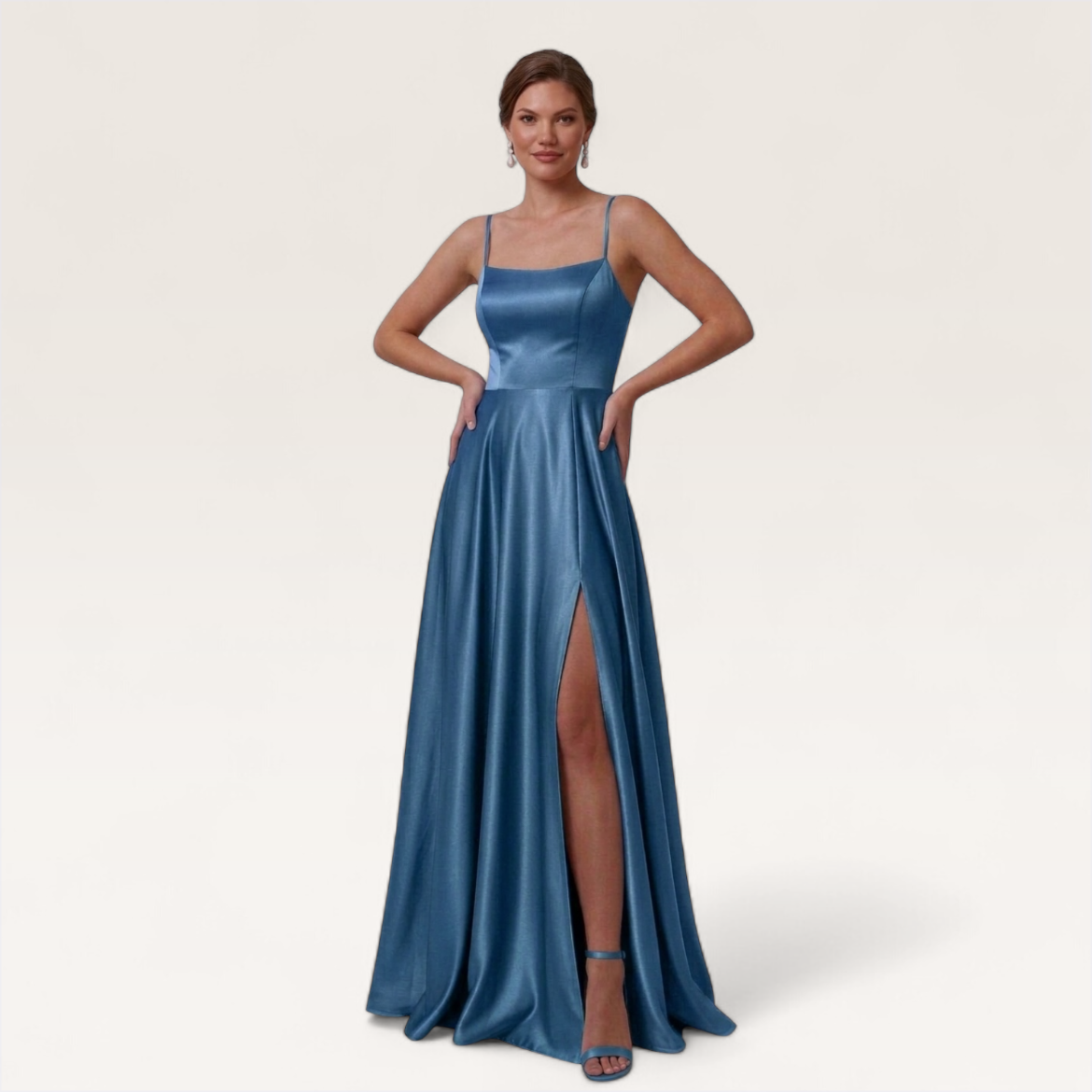 Luna Satin Slit Gown