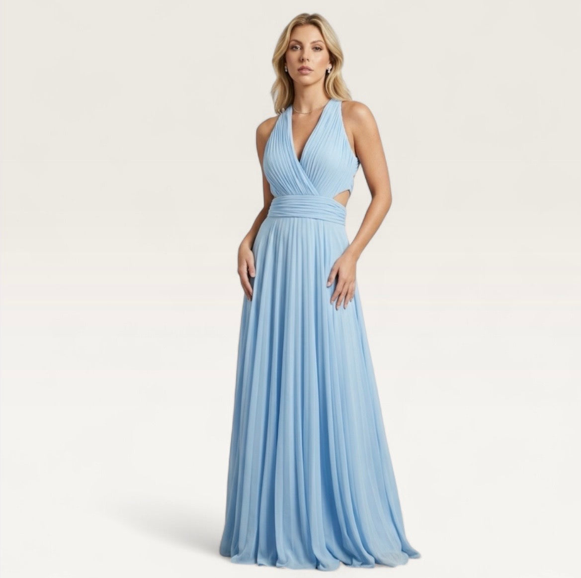 Celeste Cutout Pleated Gown