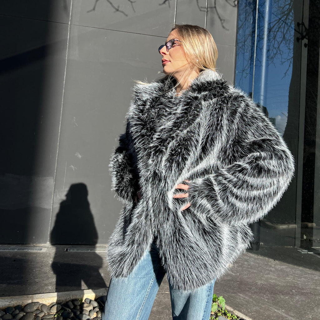 Oversized luxe faux fur coat