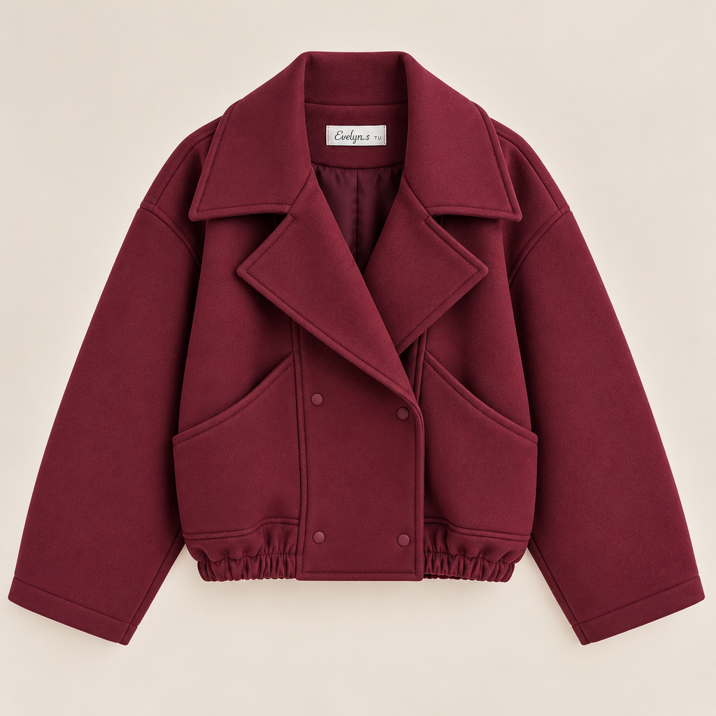 Cropped Double-Breasted Jacket With Wide Lapels