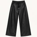 Faux Leather Wide-Leg Pants
