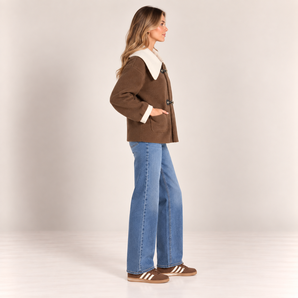 Contrast Collar Toggle Jacket