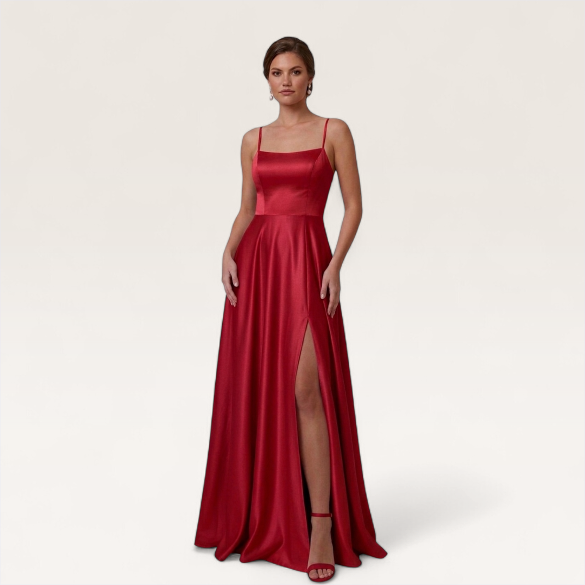 Luna Satin Slit Gown