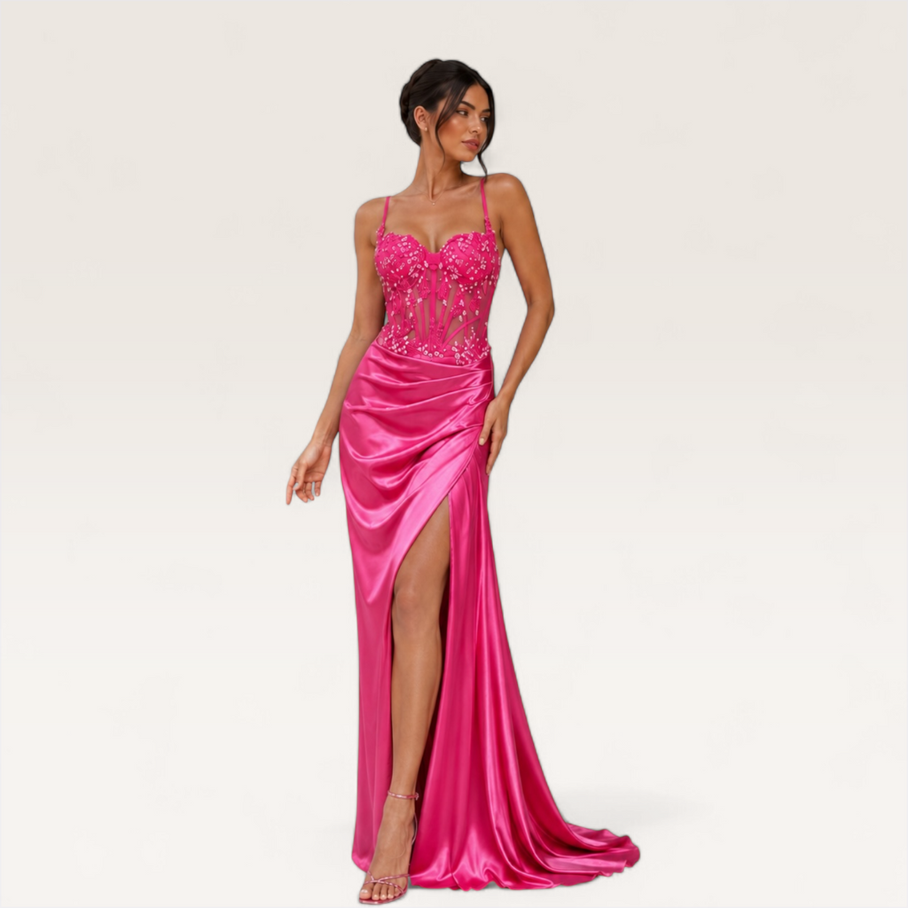Luxe Satin Corset Gown