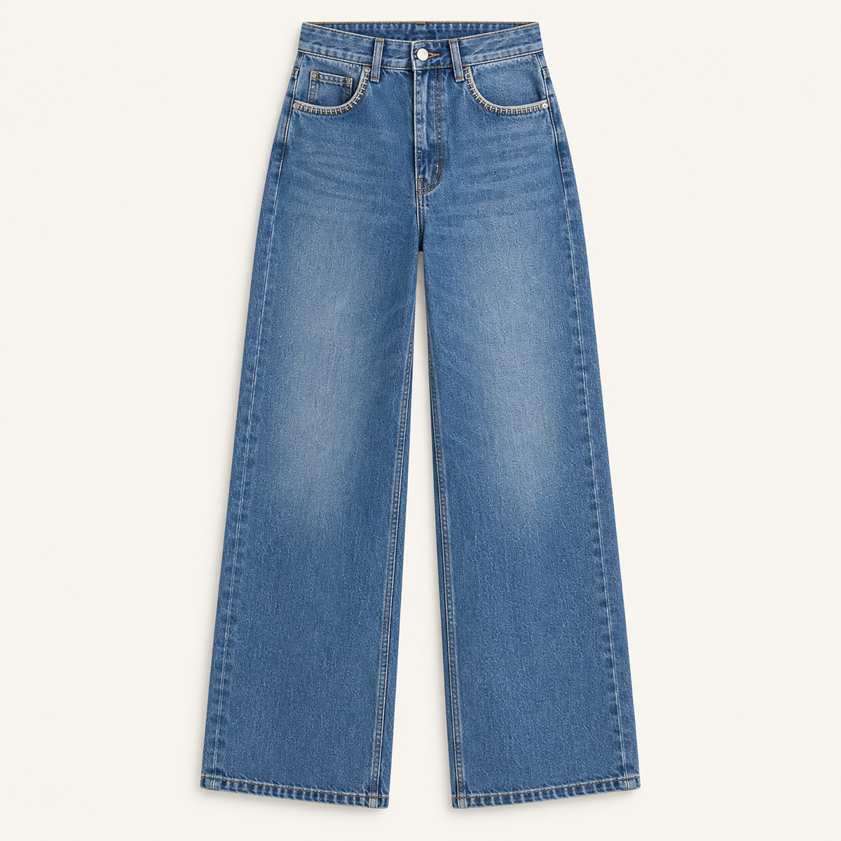 Dark Blue Straight-Leg Jeans