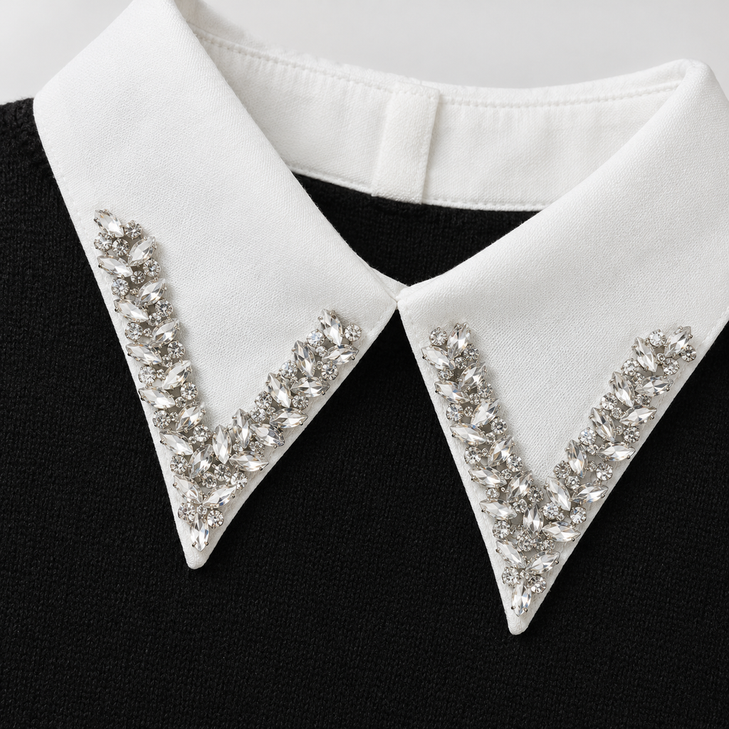 Embellished Collar Knit Sweater