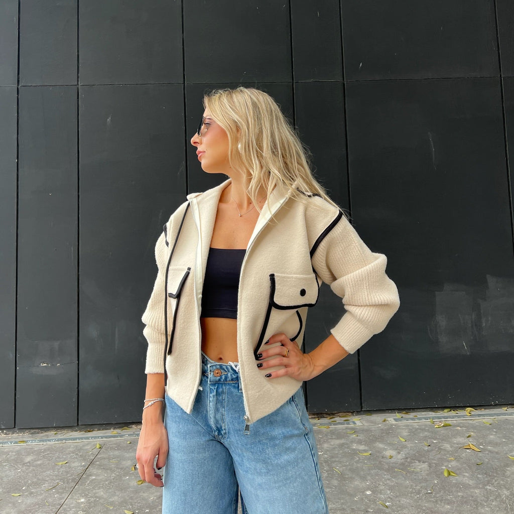 Zip-Up Utility Knit Jacket