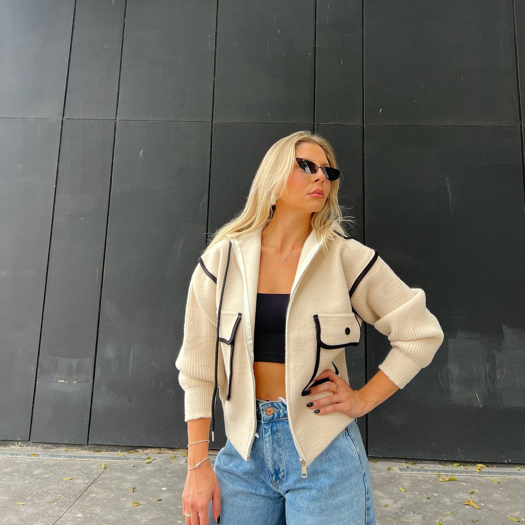 Zip-Up Utility Knit Jacket