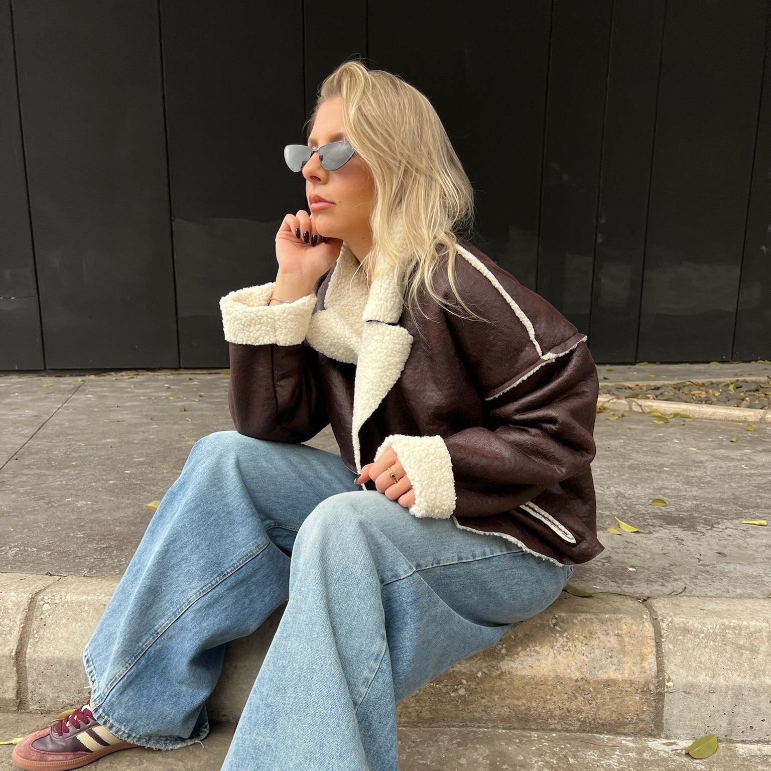 Leather & Shearling Aviator Jacket