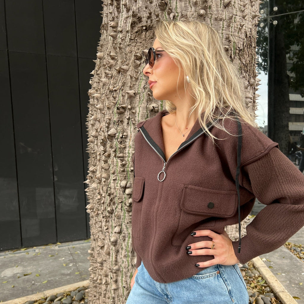 Zip-Up Utility Knit Jacket