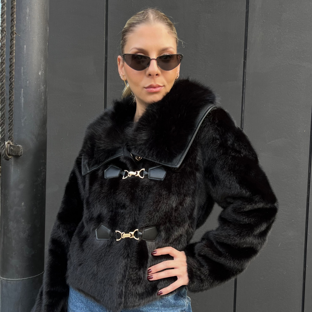 Faux fur buckle jacket