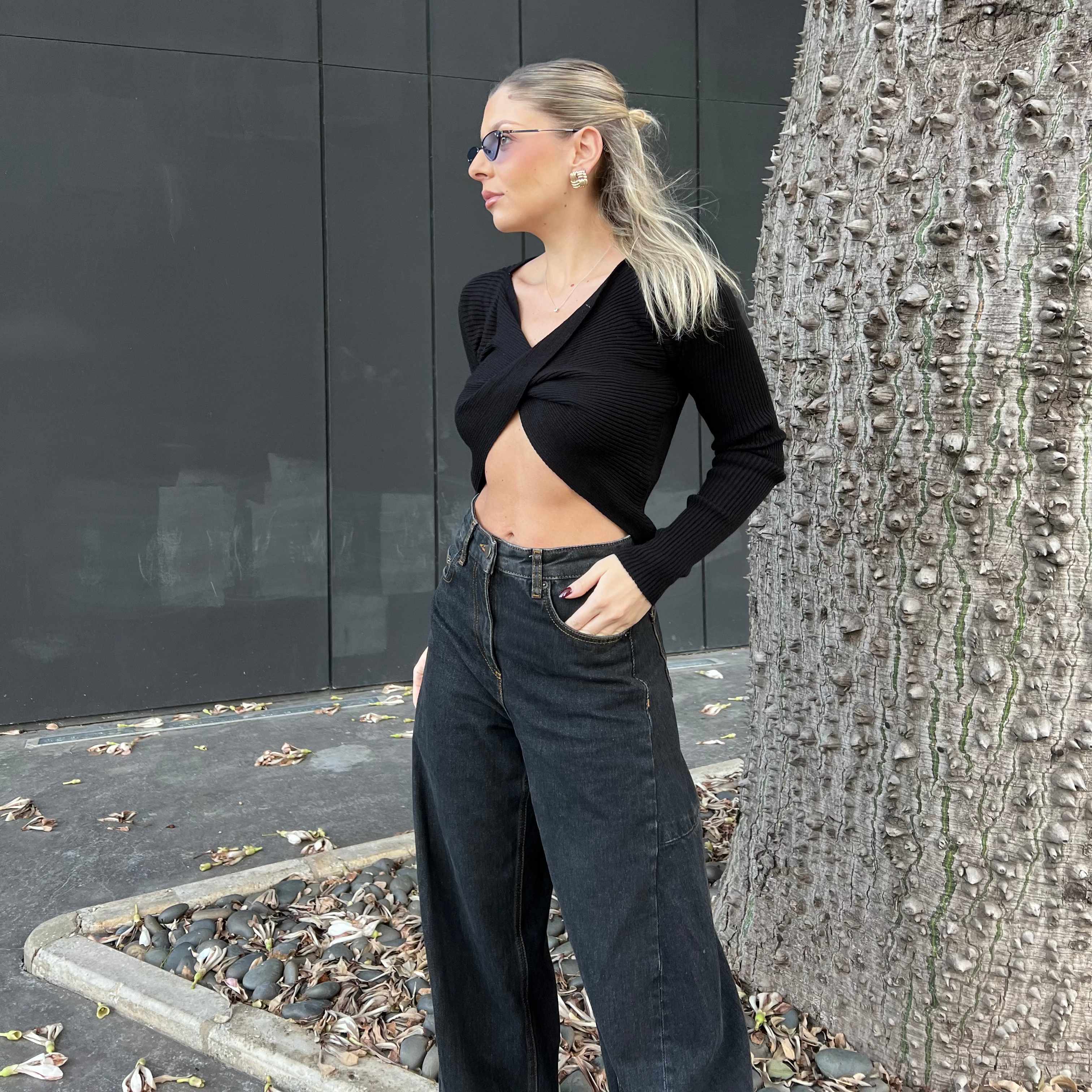 Cropped Knit Sweater