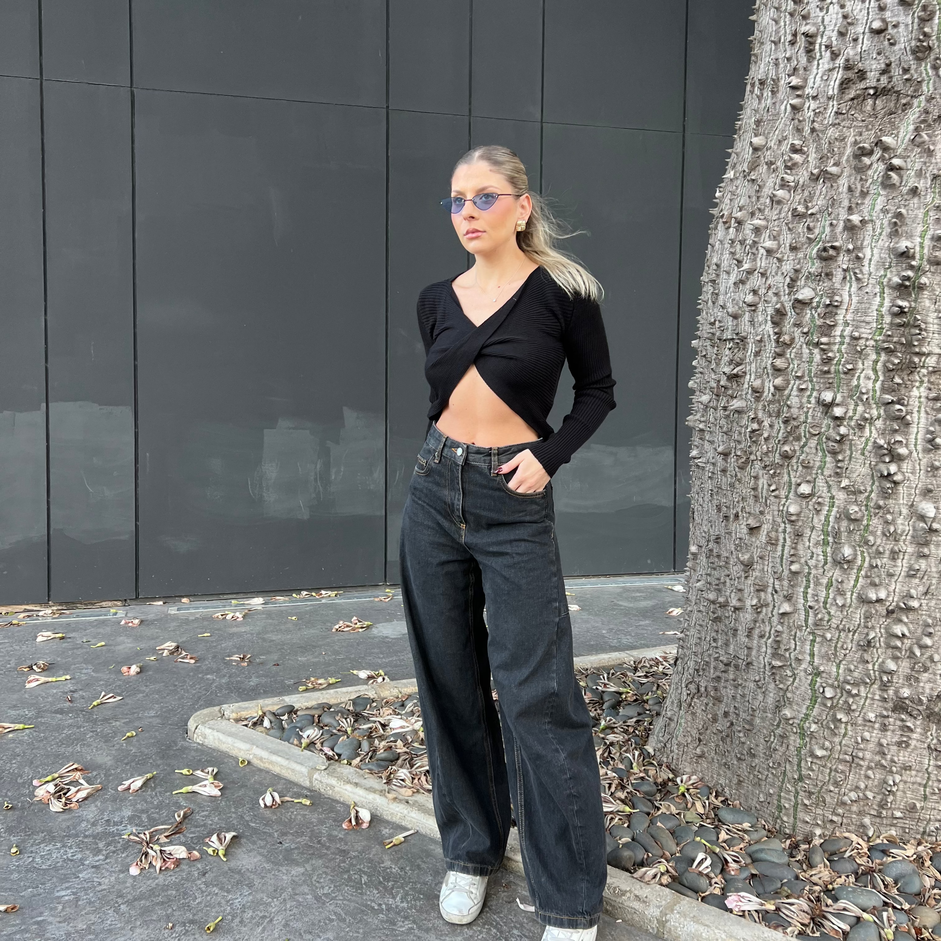 Cropped Knit Sweater