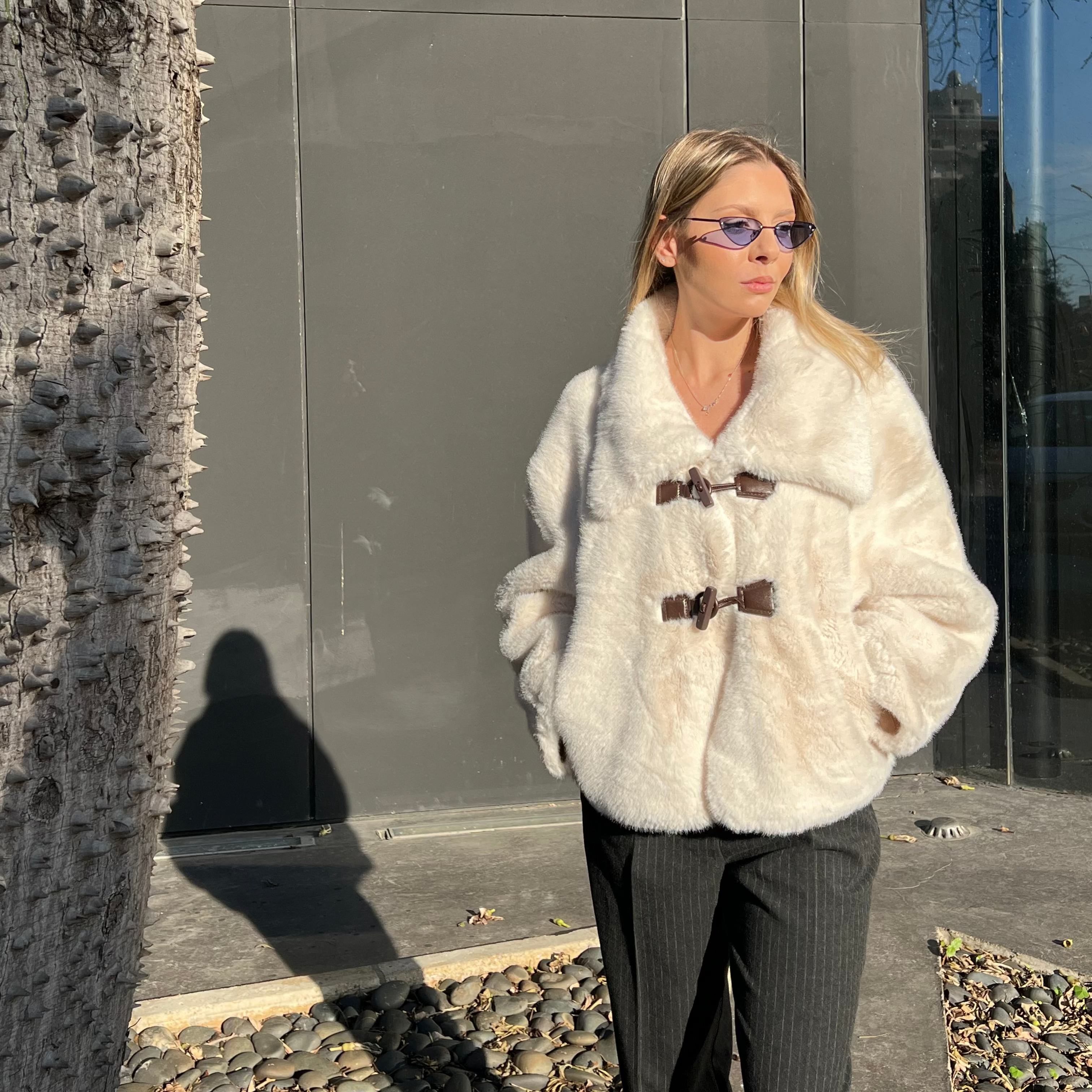 Toggle Faux Fur Jacket