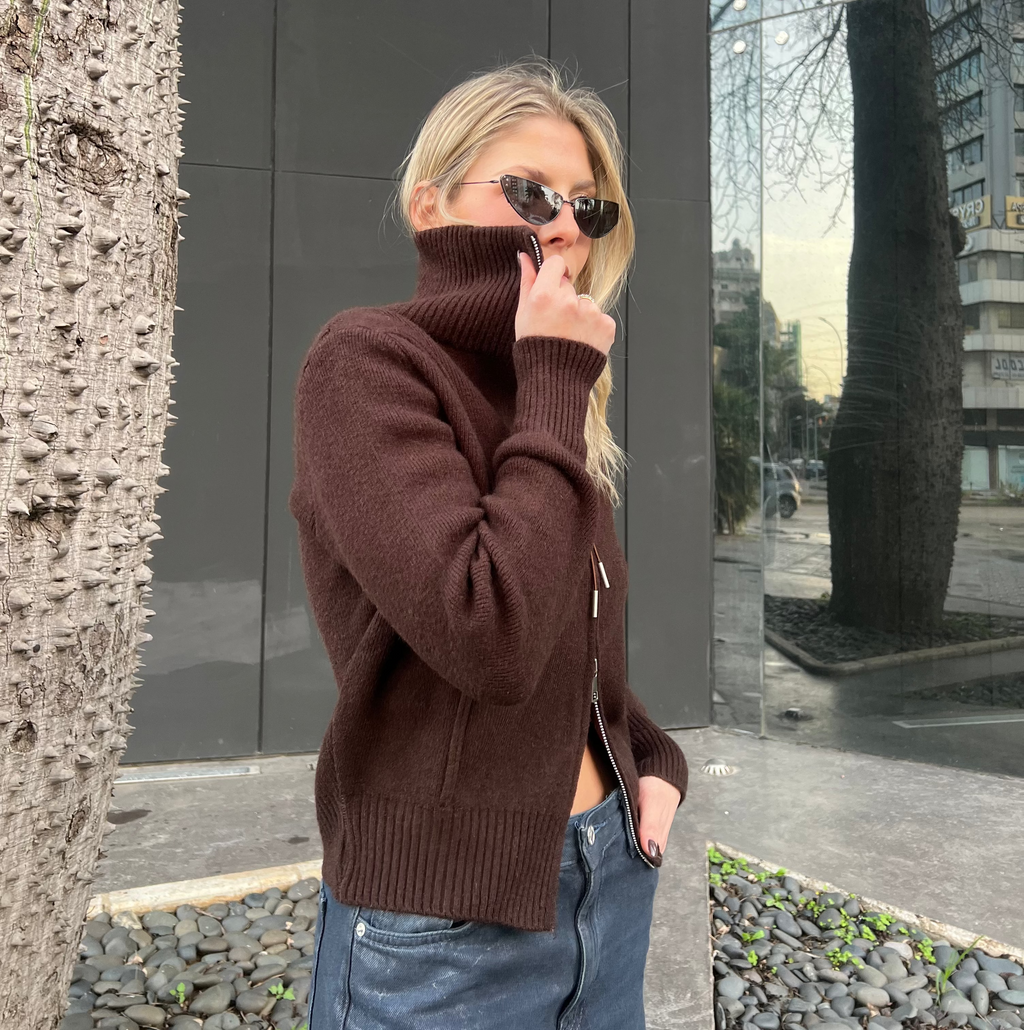 Double zipper sweater