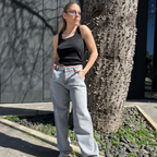 Grey Wash Straight-Leg Jeans