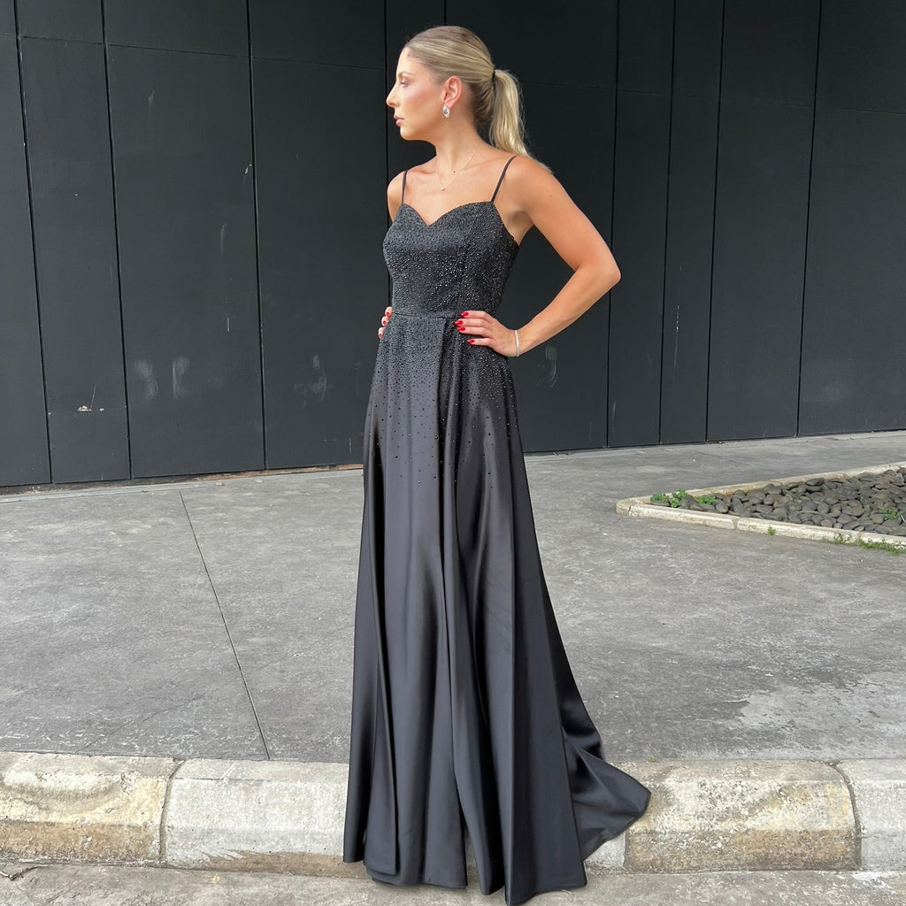Silky Dress With Rhinestones