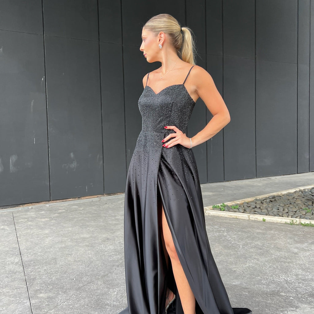 Silky Dress With Rhinestones