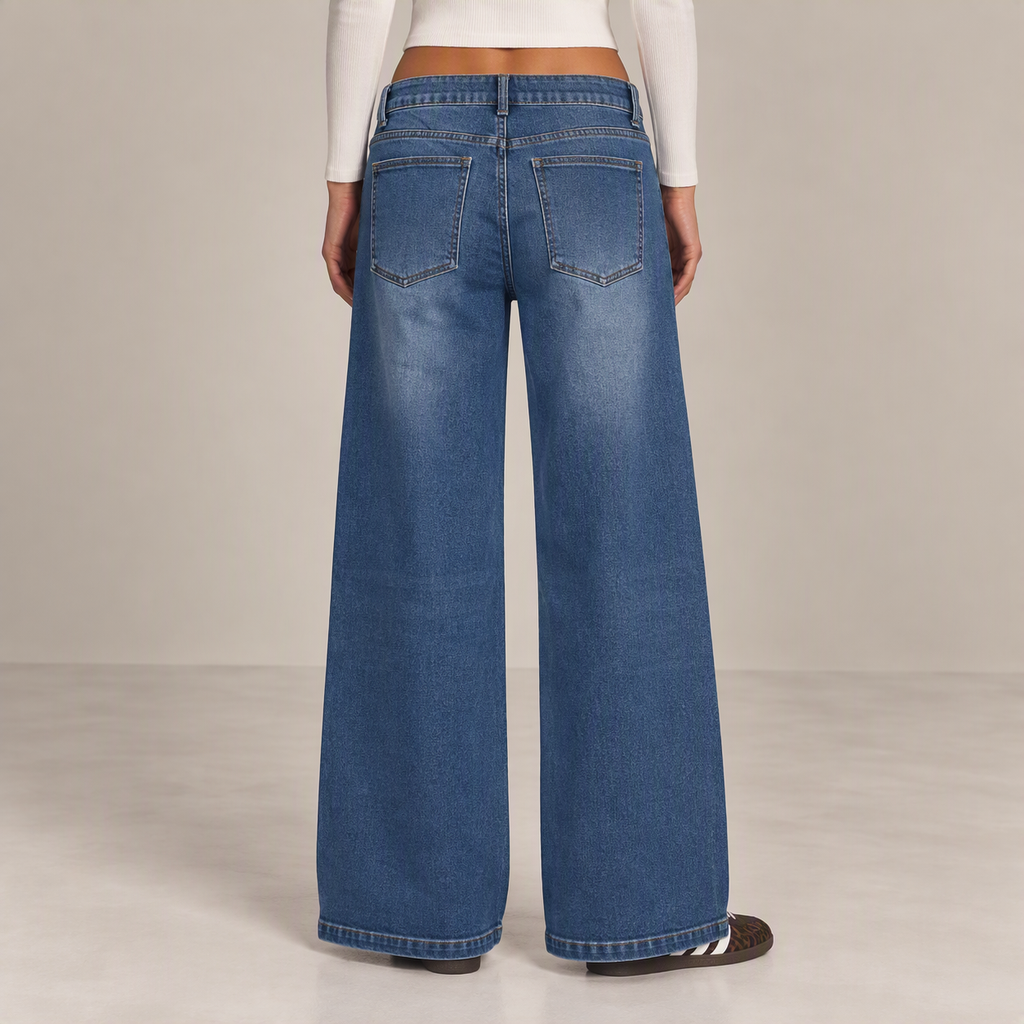 Low-Rise Wide-Leg Jeans, back view