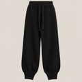 Knit Drawstring Joggers in Black, product view