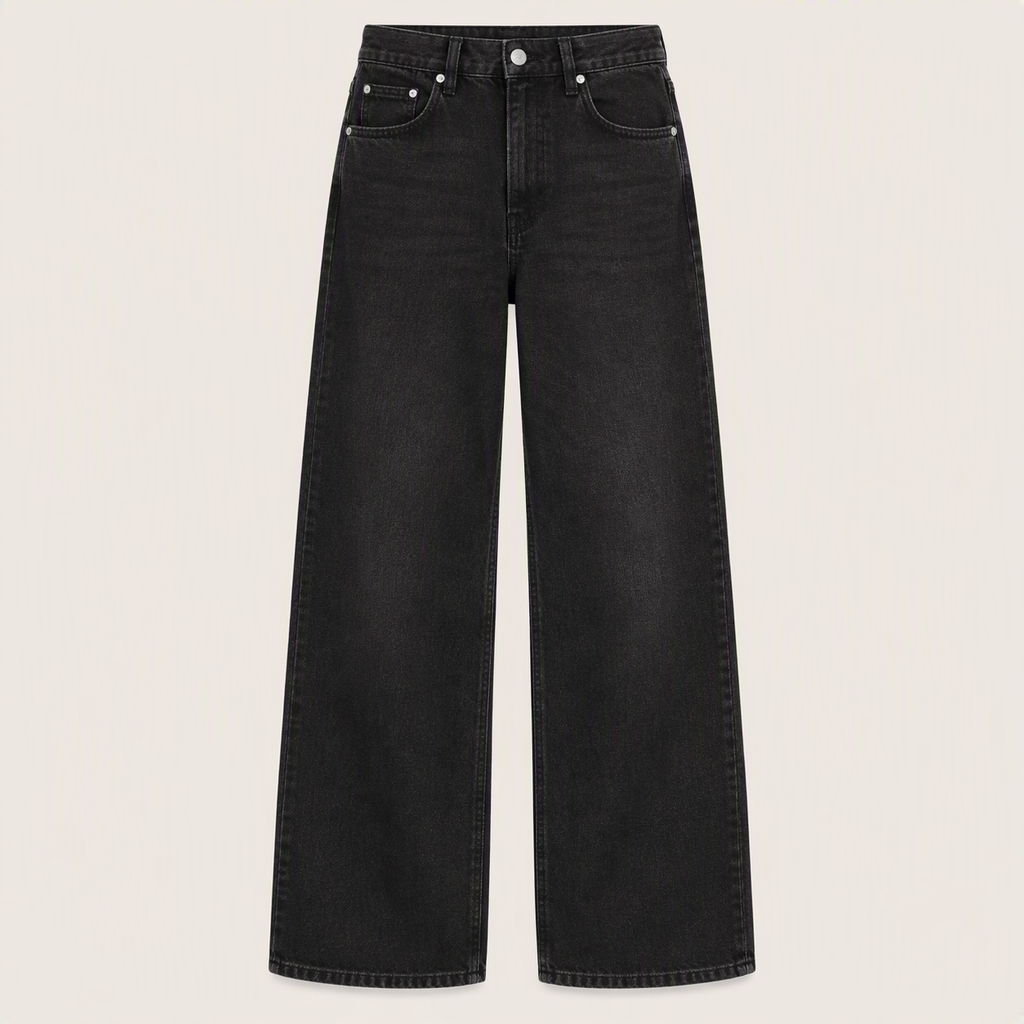 Washed Black Straight-Leg Jeans, product view